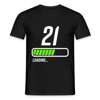 Faisceau de chargement du 21e anniversaire - T-shirt homme - noir - Devant - AI Model Male 178 light (178cm)