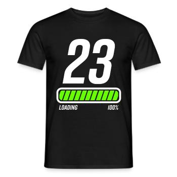 23rd birthday 23 years birthday - Men's T-Shirt - black - Front - AI Model Male 178 light (178cm)