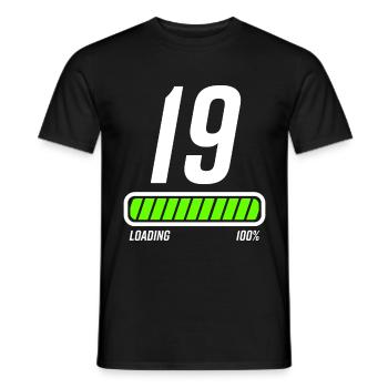 19e anniversaire 19 ans Poutre de chargement - T-shirt homme - noir - Devant - AI Model Male 178 light (178cm)