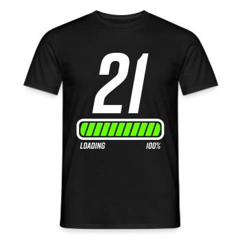 21 ans 21e anniversaire Poutre de chargement - T-shirt homme - noir - Devant - AI Model Male 178 light (178cm)