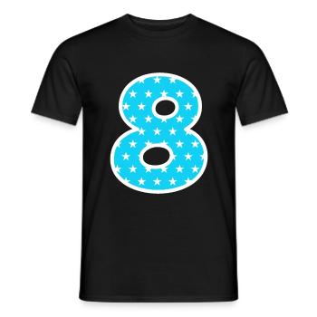 Zahl 8 - Männer T-Shirt - Schwarz - Vorne - AI Model Male 178 light (178cm)