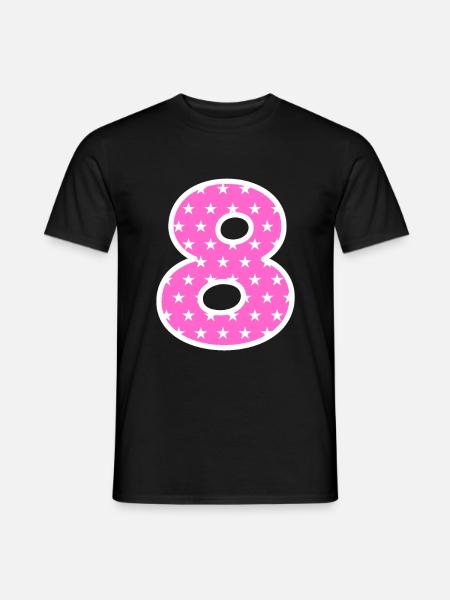 Acht - Männer T-Shirt - Schwarz