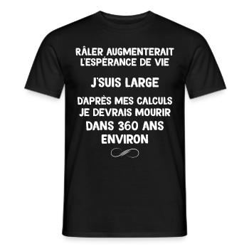 Je Suis Râleur Je Vivrai Longtemps Cadeau Humour - T-shirt homme - noir - Devant - AI Model Male 178 light (178cm)