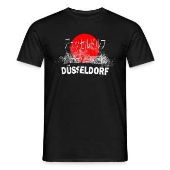 Düsseldorf Allemagne City Skyline Japon Soleil - T-shirt homme - noir - Devant - AI Model Male 178 light (178cm)