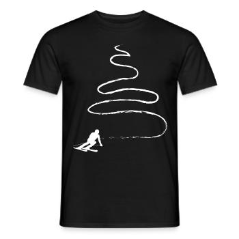 Ligne courbe - Ski - (11) - T-shirt homme - noir - Devant - AI Model Male 178 light (178cm)