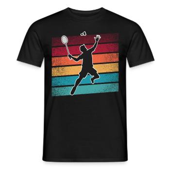 Badminton - Men's T-Shirt - black - Front - AI Model Male 178 light (178cm)