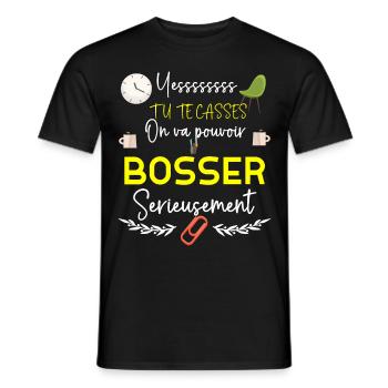 Collègue Départ Message Tu Te Casses - T-shirt homme - noir - Devant - AI Model Male 178 light (178cm)