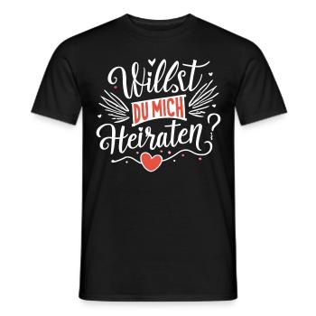 Willst du mich heiraten - Männer T-Shirt - Schwarz - Vorne - AI Model Male 178 light (178cm)