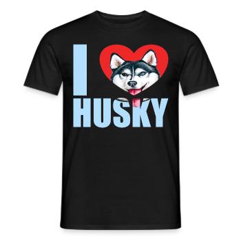 Husky Glitter Dog Owner Dog Hair - T-shirt homme - noir - Devant - AI Model Male 178 light (178cm)