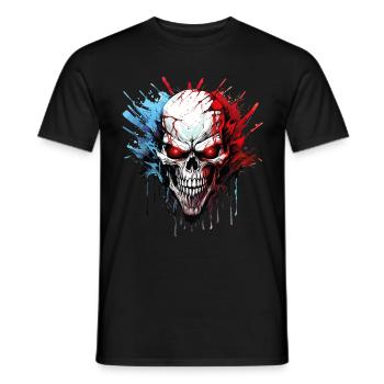 Totenkopf Totenschädel Skelett Motorrad Biker Gang - Männer T-Shirt - Schwarz - Vorne - AI Model Male 178 light (178cm)