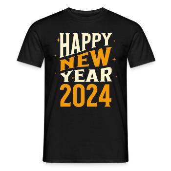 Bonne Année 2024 Réveillon du Nouvel An Célébration de la fête du Nouvel An - T-shirt homme - noir - Devant - AI Model Male 178 light (178cm)