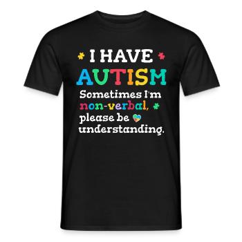 Autisme non verbal - T-shirt homme - noir - Devant - AI Model Male 178 light (178cm)