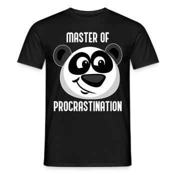 Panda Lazy Panda Ours Maître de la procrastination - T-shirt homme - noir - Devant - AI Model Male 178 light (178cm)