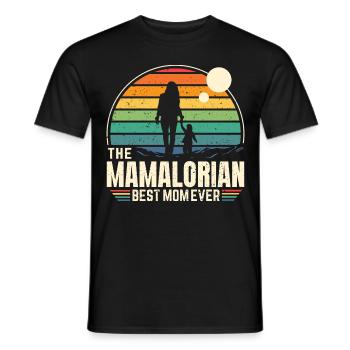 The MAMALORIAN - maman Vintage - T-shirt homme - noir - Devant - AI Model Male 178 light (178cm)