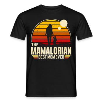 Der MAMALORIAN - Mama - Vintage Orange - Männer T-Shirt - Schwarz - Vorne - AI Model Male 178 light (178cm)