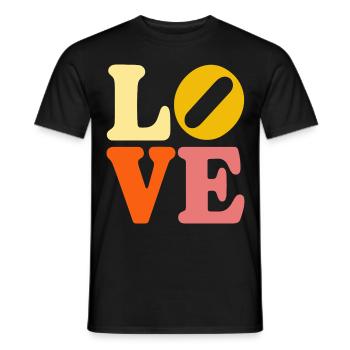 Signe de paix Amour des années 60 des années 70 Costume Groovy Hippie - T-shirt homme - noir - Devant - AI Model Male 178 light (178cm)