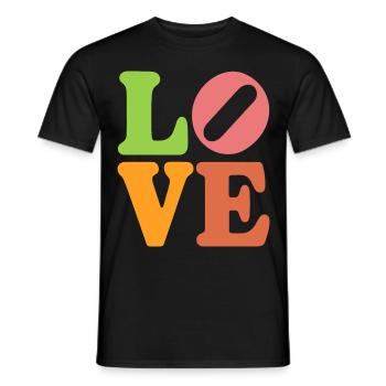 Signe de paix Amour des années 60 des années 70 Costume Groovy Hippie - T-shirt homme - noir - Devant - AI Model Male 178 light (178cm)