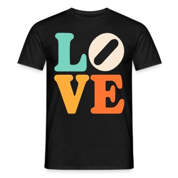 Signe de paix Amour des années 60 des années 70 Costume Groovy Hippie - T-shirt homme - noir - Devant - AI Model Male 178 light (178cm)