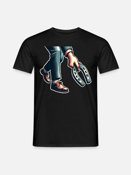 Hufeisenwerfen Horseshoe Pitching - Männer T-Shirt - Schwarz