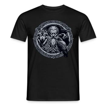 Odin Viking Valhalla Viking Marteau Thor Odin - T-shirt homme - noir - Devant - AI Model Male 178 light (178cm)