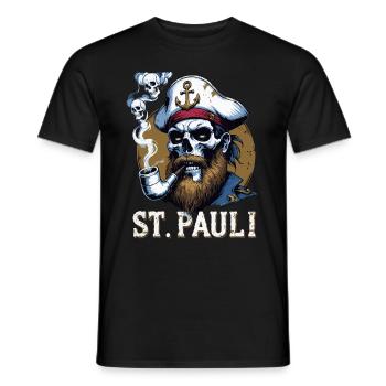 St.Pauli Kiez Hamburg Totenkopf Sankt Pauli - T-shirt homme - noir - Devant - AI Model Male 178 light (178cm)