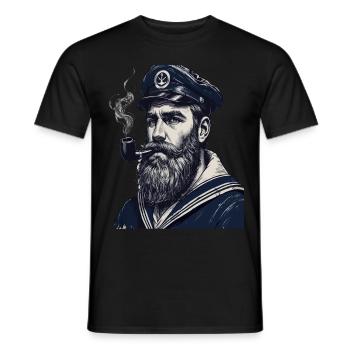 Capitaine Hambourg St Pauli Crâne de la ville hanséatique - T-shirt homme - noir - Devant - AI Model Male 178 light (178cm)