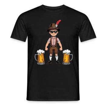 Garçon à Lederhosen Bière JGA Majorque Bavière Alcool - T-shirt homme - noir - Devant - AI Model Male 178 light (178cm)