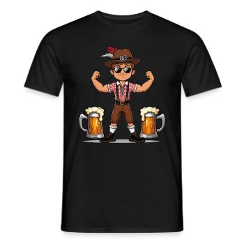 Garçon à Lederhosen Bière JGA Majorque Bavière Alcool - T-shirt homme - noir - Devant - AI Model Male 178 light (178cm)