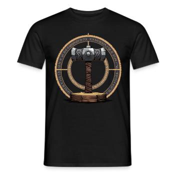 Wikinger Hammer Krieger Walhalla Runenkreis Thor - Männer T-Shirt - Schwarz - Vorne - AI Model Male 178 light (178cm)