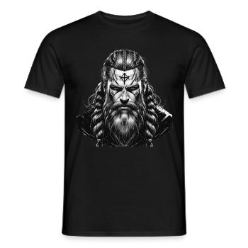 Nordische Mythologie Wikinger Krieger Valhalla - Männer T-Shirt - Schwarz - Vorne - AI Model Male 178 light (178cm)