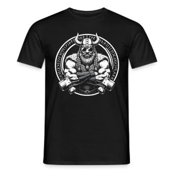 Norse Mythology Viking Warrior Valhalla - Men's T-Shirt - black - Front - AI Model Male 178 light (178cm)