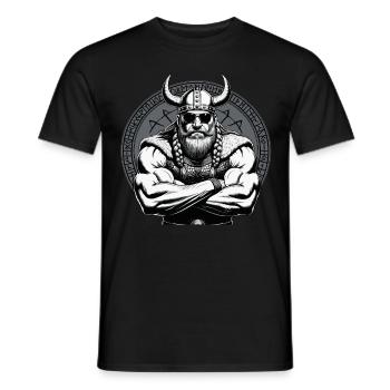 Mythologie nordique Viking Guerrier Valhalla - T-shirt homme - noir - Devant - AI Model Male 178 light (178cm)