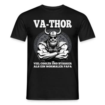 VA-THOR WIKINGER Vater Papa Viking Vatertag - Männer T-Shirt - Schwarz - Vorne - AI Model Male 178 light (178cm)