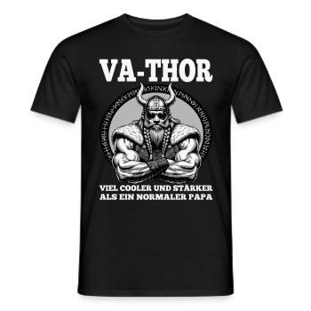 VA-THOR VIKING Père Papa Viking Fête des Pères - T-shirt homme - noir - Devant - AI Model Male 178 light (178cm)