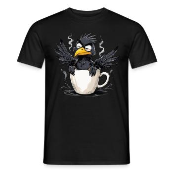 L’oiseau ne veut pas de café avant que vous ne demandiez non - T-shirt homme - noir - Devant - AI Model Male 178 light (178cm)