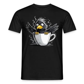 L’oiseau ne veut pas de café avant que vous ne demandiez non - T-shirt homme - noir - Devant - AI Model Male 178 light (178cm)