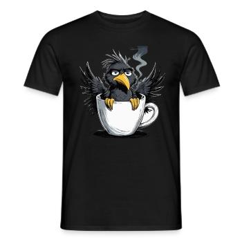 L’oiseau ne veut pas de café avant que vous ne demandiez non - T-shirt homme - noir - Devant - AI Model Male 178 light (178cm)