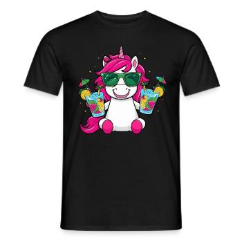 Licorne Cocktail Alcool Fête Célébrations Vacances Enterrement de vie de garçon - T-shirt homme - noir - Devant - AI Model Male 178 light (178cm)