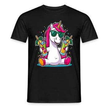 Unicorn Cocktail Booze Party Celebrations Vacation Bachelor Party - Men's T-Shirt - black - Front - AI Model Male 178 light (178cm)