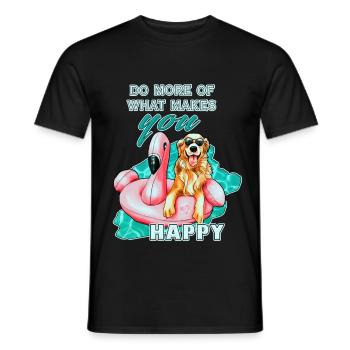 Flamingo Golden Retriever Spruch | Yolo-Artwork - Männer T-Shirt - Schwarz - Vorne - AI Model Male 178 light (178cm)