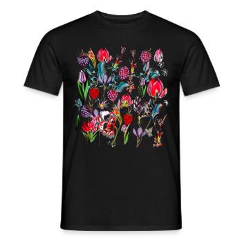 Tulpen Tulpe Blumen gärtner Gärtnern Himbeere - Männer T-Shirt - Schwarz - Vorne - AI Model Male 178 light (178cm)