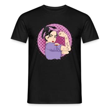 Starke Frau - Männer T-Shirt - Schwarz - Vorne - AI Model Male 178 light (178cm)