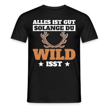 Jäger Jagen Alles ist gut solange du Wild isst - Männer T-Shirt - Schwarz - Vorne - AI Model Male 178 light (178cm)
