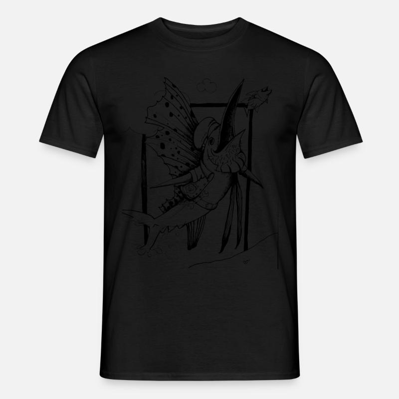 Fächerfisch_schwarz - Männer T-Shirt - Schwarz