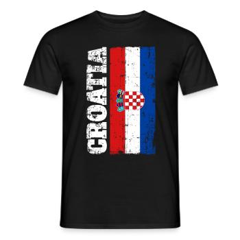 Drapeau de la Croatie Drapeau Sport Hrvatska Fan - T-shirt homme - noir - Devant - AI Model Male 178 light (178cm)