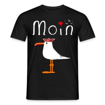 Moin Möwe Seemann Unisex Geschenkidee Geschenk - Männer T-Shirt - Schwarz - Vorne - AI Model Male 178 light (178cm)