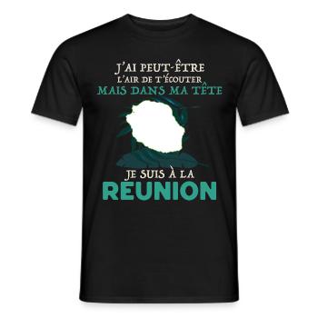 Je Suis A La Réunion Nostalgie île - T-shirt homme - noir - Devant - AI Model Male 178 light (178cm)