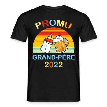 Promu grand-père 2022 - T-shirt homme - noir - Devant - AI Model Male 178 light (178cm)
