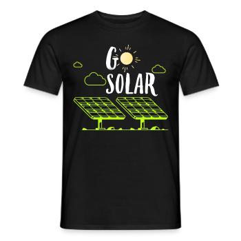Solarenergie Sonnenkollektoren Go Solar Funny Solar Pow - Männer T-Shirt - Schwarz - Vorne - AI Model Male 178 light (178cm)