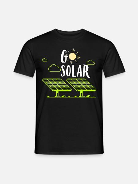 Los paneles solares de energía solar se vuelven solares divertidos Pow solares - Camiseta hombre - negro